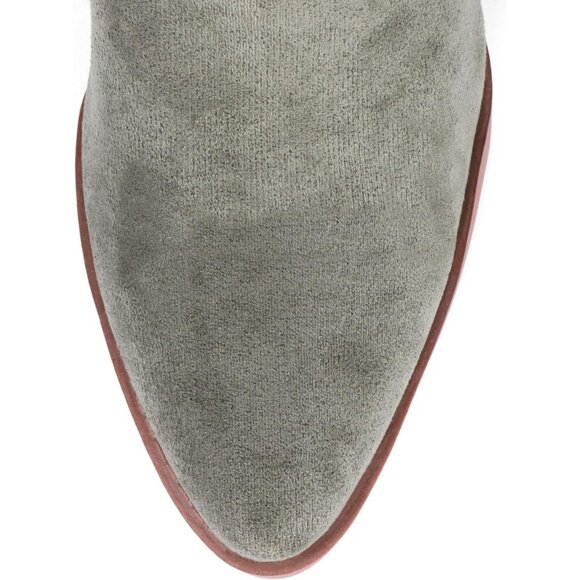 Women Oliver Suede Mid Calf Chunky Block Heel Western Embroidered Cowgirl Boot - Picture 5 of 7